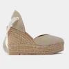 Outlet ALPARGATA CUÑA TEXTIL BEIGE ORO Mujer Sandalias Y Plataformas