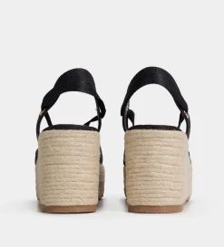 Best ALPARGATA CUÑA TEXTIL NEGRO Mujer Sandalias Y Plataformas