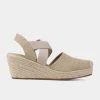 Outlet ALPARGATA CUÑA TEXTIL ORO Mujer Sandalias Y Plataformas