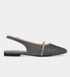 Clearance BALERINA DESTALONADA BRILLOS TEXTIL INOX Mujer Zuecos Y Mules | Fiesta