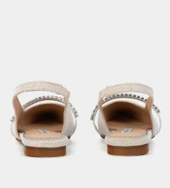 New BALERINA DESTALONADA BRILLOS TEXTIL NUDE Mujer Zuecos Y Mules | Fiesta