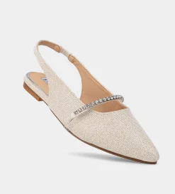New BALERINA DESTALONADA BRILLOS TEXTIL NUDE Mujer Zuecos Y Mules | Fiesta