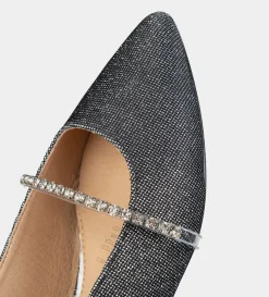 Clearance BALERINA DESTALONADA BRILLOS TEXTIL INOX Mujer Zuecos Y Mules | Fiesta