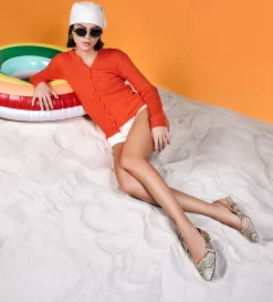 New BALERINA DESTALONADA YUTE MULTICOLOR Mujer Zuecos Y Mules | Flats Y Mocasines