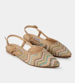 New BALERINA DESTALONADA YUTE MULTICOLOR Mujer Zuecos Y Mules | Flats Y Mocasines