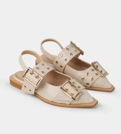 Best BALERINA HEBILLA CHAROL BEIGE Mujer Flats Y Mocasines