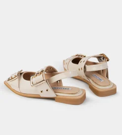 Best BALERINA HEBILLA CHAROL BEIGE Mujer Flats Y Mocasines