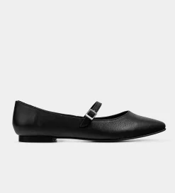 Clearance BALERINA MARY JANE PIEL NEGRO Mujer Flats Y Mocasines | Piel Auténtica