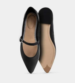 Clearance BALERINA MARY JANE PIEL NEGRO Mujer Flats Y Mocasines | Piel Auténtica
