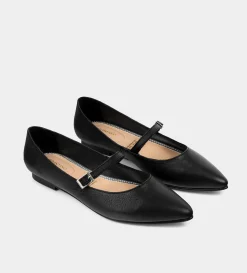 Clearance BALERINA MARY JANE PIEL NEGRO Mujer Flats Y Mocasines | Piel Auténtica