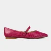 Fashion BALERINA MARY JANE TEXTURA PIEL ROSA Mujer Flats Y Mocasines