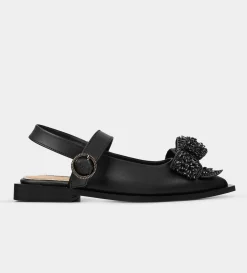 Discount BALERINA MOÑO CRISTALES NEGRO Mujer Flats Y Mocasines