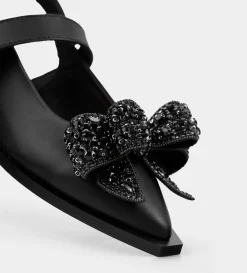 Discount BALERINA MOÑO CRISTALES NEGRO Mujer Flats Y Mocasines