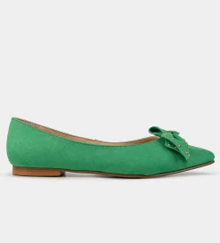 Fashion BALERINA PLANA MOÑO VERDE Mujer Flats Y Mocasines