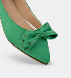 Fashion BALERINA PLANA MOÑO VERDE Mujer Flats Y Mocasines
