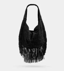 Clearance BOLSO HOBO PIEL GAMUZA NEGRO Mujer Bolsos Y Accesorios | Bolsos