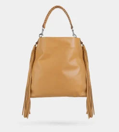 New BOLSO TOTE FLECOS PIEL BEIGE Mujer Piel Auténtica | Western