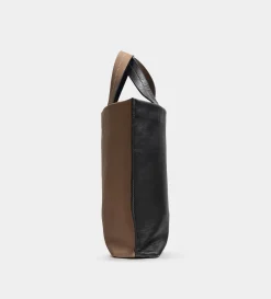 Clearance BOLSO TOTE PIEL BICOLOR NEGRO / BEIGE Mujer Piel Auténtica | Bolsos Y Accesorios