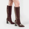 Hot BOTA ALTA PIEL CAFÉ Mujer Botas Y Botines