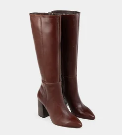 Hot BOTA ALTA PIEL CAFÉ Mujer Botas Y Botines