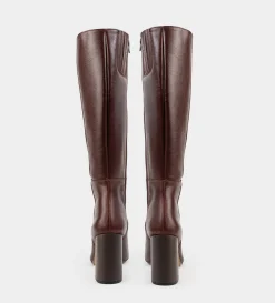 Hot BOTA ALTA PIEL CAFÉ Mujer Botas Y Botines