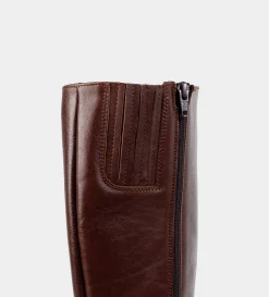 Hot BOTA ALTA PIEL CAFÉ Mujer Botas Y Botines