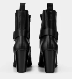 Online BOTA MEDIA WESTERN HEBILLA PIEL NEGRO Mujer Botas Y Botines