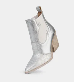New BOTA WESTERN GRABADO PLATA Mujer Botas Y Botines | Piel Auténtica