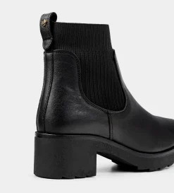 New BOTÍN CALCETÍN PIEL NEGRO Mujer Botas Y Botines | Piel Auténtica