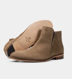 Hot BOTÍN CIERRE LATERAL PIEL GAMUZA TAUPE Hombre Botas Y Botines