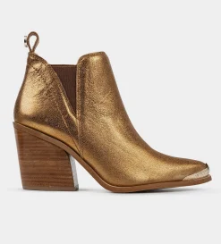 Online BOTÍN PUNTERA PIEL COBRE Mujer Botas Y Botines | Piel Auténtica