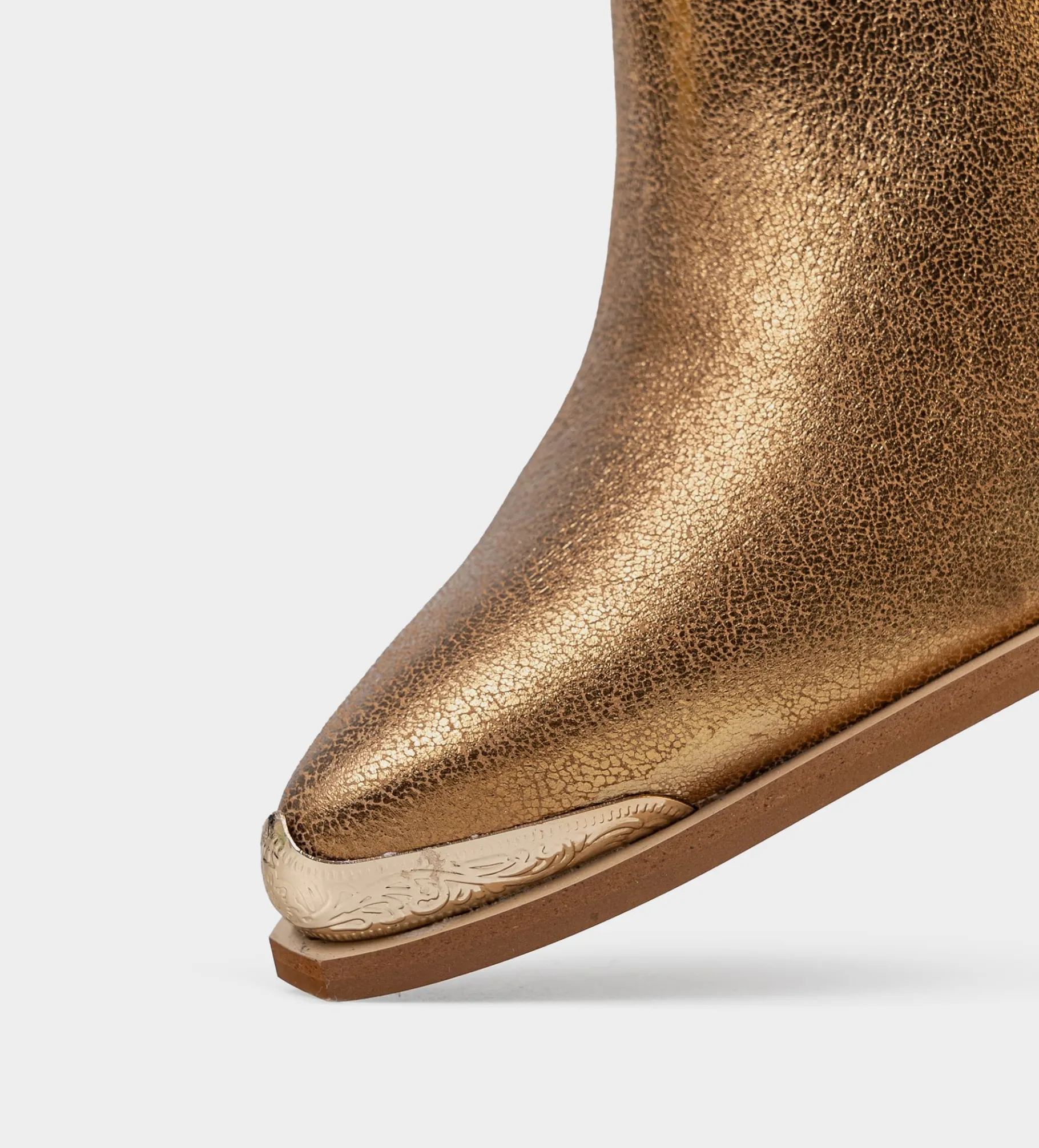Online BOTÍN PUNTERA PIEL COBRE Mujer Botas Y Botines | Piel Auténtica