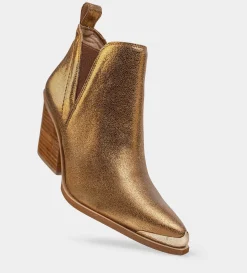 Online BOTÍN PUNTERA PIEL COBRE Mujer Botas Y Botines | Piel Auténtica