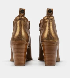 Online BOTÍN PUNTERA PIEL COBRE Mujer Botas Y Botines | Piel Auténtica