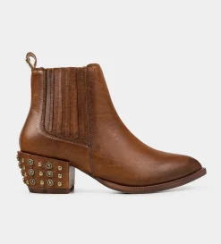 Clearance BOTÍN TACHUELAS PIEL MIEL Mujer Western