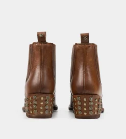 Clearance BOTÍN TACHUELAS PIEL MIEL Mujer Western