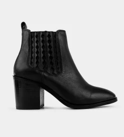 Hot BOTÍN TACÓN CHELSEA PIEL NEGRO Mujer Western