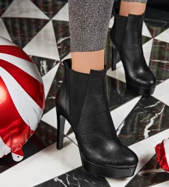 Online BOTÍN TACÓN FINO PIEL NEGRO Mujer Botas Y Botines | Piel Auténtica