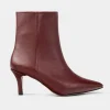 Clearance BOTÍN TACÓN FINO PIEL VINO Mujer Botas Y Botines | Piel Auténtica