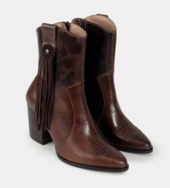 Online BOTÍN WESTERN PIEL MIEL Mujer Botas Y Botines | Piel Auténtica