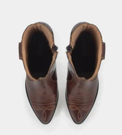 Online BOTÍN WESTERN PIEL MIEL Mujer Botas Y Botines | Piel Auténtica