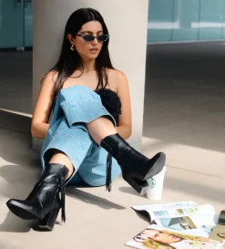 Online BOTÍN WESTERN PIEL NEGRO Mujer Botas Y Botines | Piel Auténtica