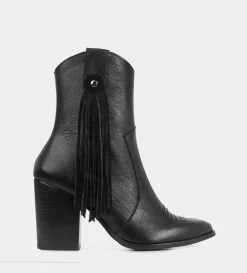 Online BOTÍN WESTERN PIEL NEGRO Mujer Botas Y Botines | Piel Auténtica