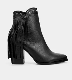 Online BOTÍN WESTERN PIEL NEGRO Mujer Botas Y Botines | Piel Auténtica