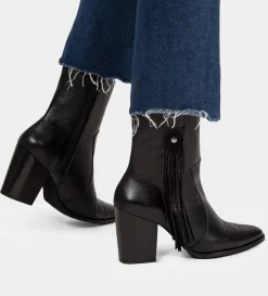 Online BOTÍN WESTERN PIEL NEGRO Mujer Botas Y Botines | Piel Auténtica