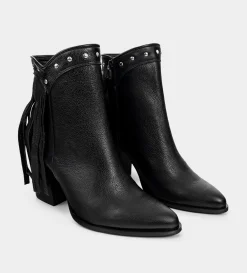 Online BOTÍN WESTERN PIEL NEGRO Mujer Botas Y Botines | Piel Auténtica
