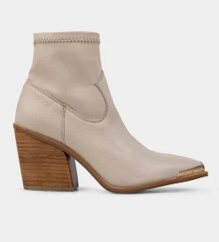 Hot BOTÍN  WESTERN STRETCH PIEL BEIGE Mujer Botas Y Botines | Piel Auténtica