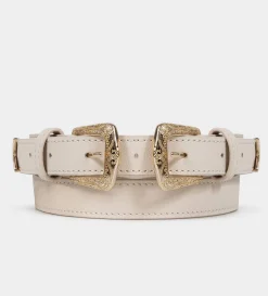 Clearance CINTURÓN COWGIRL DE PIEL BEIGE Mujer Western | Bolsos Y Accesorios