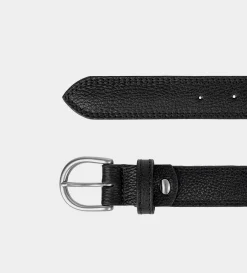 Best CINTURÓN PIEL NEGRO HEBILLA PLATEADA Hombre Cinturones | Cinturones