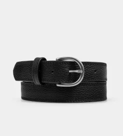 Best CINTURÓN PIEL NEGRO HEBILLA PLATEADA Hombre Cinturones | Cinturones